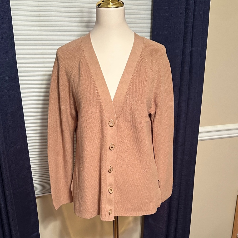 Talbots Camel Button-Up Cardigan